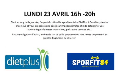 Club de sport vers Cavaillon : évènement Dietplus